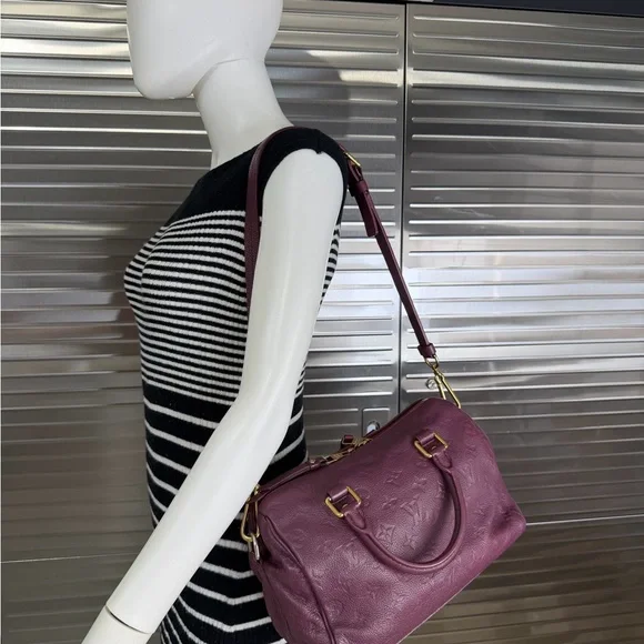 Louis Vuitton Plum Empreinte Speedy 25 Handbag Shoulder Bag - Picture 16 of 16